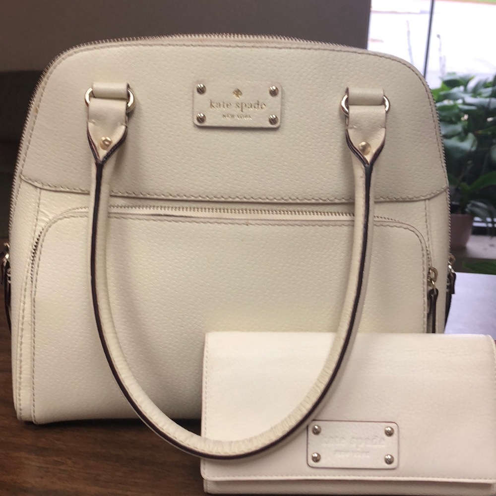 White/Cream Kate Spade purse and wallet